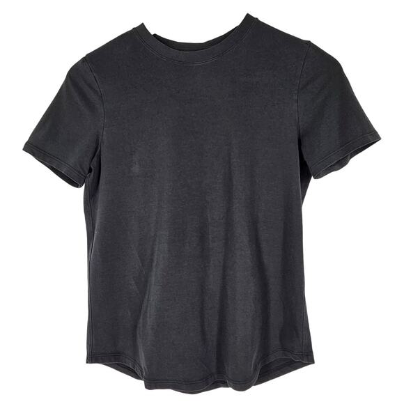 LULULEMON Women's Black Love Curved-Hem Crewneck T-Shirt Size Small - Picture 1 of 7